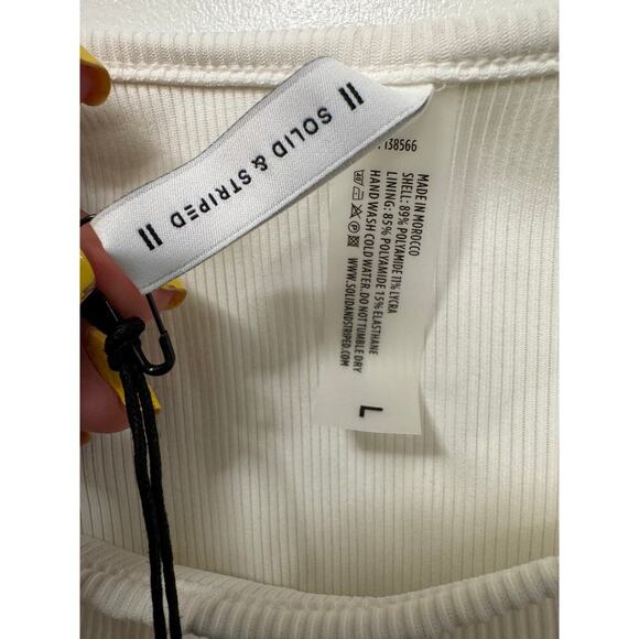 Solid & Striped NWT White Ribbed Cropped Camisole Tank Top Size Large - Picture 5 of 5